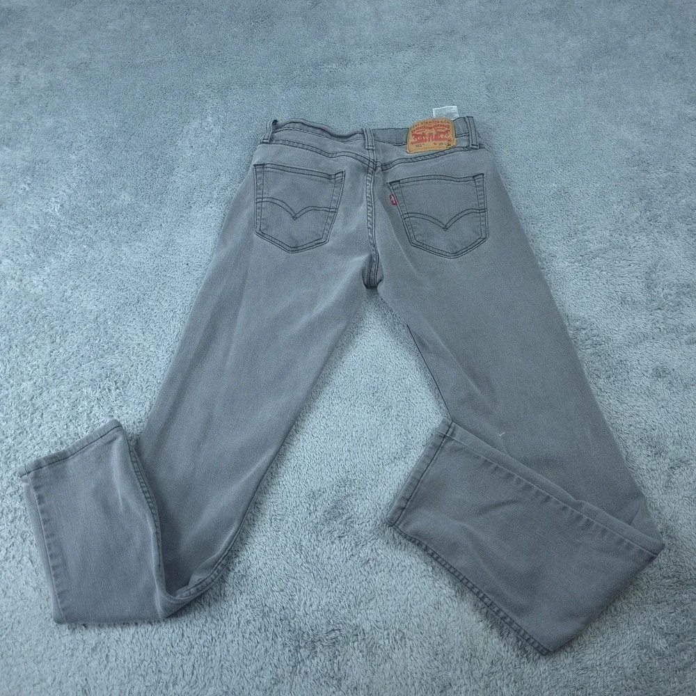 Levis 511 Jeans Mens 29x30 Gray Slim Tapered Charcoal Wash Denim Tag 29x32